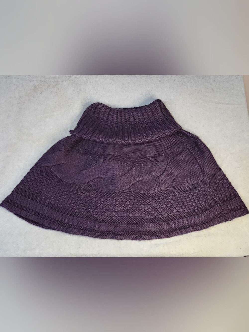 Vintage Nardi & Tagliaferri Eggplant Purple Mohair Blend Turtleneck Capelet OS